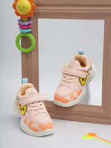 Pink PU Velcro Sneakers For Kids-Unisex (TC-RS4007-PNK)