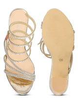 Gold Patent Stylish Spiral Diamond Strap Block Sandals (TC-RS4010-GLD)