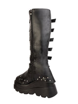 Black Synthetic Leather Winter High-End Stylish Long Boots (TC-RS4011-BLK)