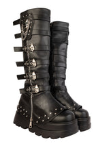 Black Synthetic Leather Winter High-End Stylish Long Boots (TC-RS4011-BLK)