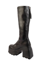 Black Synthetic Leather Winter High-End Stylish Long Boots (TC-RS4013-BLK)