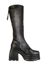 Black Synthetic Leather Winter High-End Stylish Long Boots (TC-RS4013-BLK)