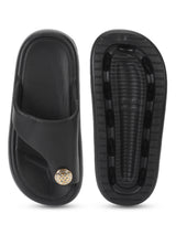 Black PU Toe Ring Slip-On Flats (TC-RS4200-BLK)