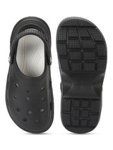 Black PU Block Slip-On Clogs (TC-RS4204-BLK)