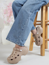 Mocha PU Block Slip-On Clogs (TC-RS4204-MOC)