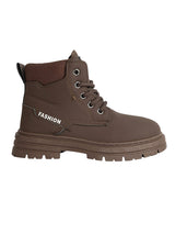 Brown Synthetic Leather Winter Top Design And Durable Sole Lace-Up Ankle Boots For Kids-Unisex (TC-RS5011-BRO)