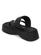 Black PU Diamant�� Block Heel Sandals (TC-RS699-BLK)