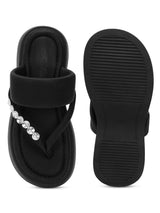 Black PU Diamant�� Block Heel Sandals (TC-RS699-BLK)