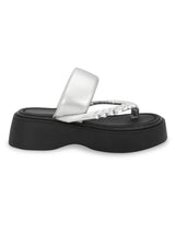 Silver PU Diamant�� Block Heel Sandals (TC-RS699-SIL)