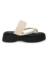 White PU Diamant�� Block Heel Sandals (TC-RS699-WHT)