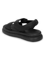 Black PU Velcro Flatform Heel Sandals (TC-RSA-2-BLK)