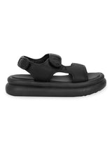 Black PU Velcro Flatform Heel Sandals (TC-RSA-2-BLK)