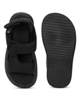 Black PU Velcro Flatform Heel Sandals (TC-RSA-2-BLK)
