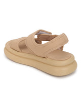Black PU Velcro Flatform Heel Sandals (TC-RSA-2-KHA)