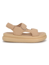 Black PU Velcro Flatform Heel Sandals (TC-RSA-2-KHA)