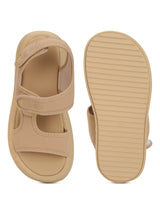 Black PU Velcro Flatform Heel Sandals (TC-RSA-2-KHA)