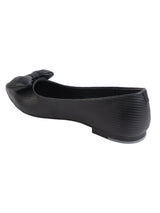 Black Synthetic Leather Pointed Toe Flat Ballerina (TC-RSHO1-BLK)