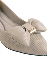 Grey Synthetic Leather Pointed Toe Flat Ballerina (TC-RSHO1-GRY)