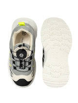 Grey Black Mesh Dial Lock Closure Sneakers For Kids-Unisex (TC-RSHO10-GRYBLK)