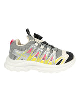 Grey Pink Mesh Dial Lock Closure Sneakers For Kids-Unisex (TC-RSHO10-GRYPNK)