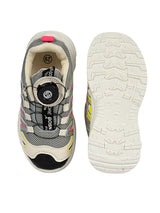 Grey Pink Mesh Dial Lock Closure Sneakers For Kids-Unisex (TC-RSHO10-GRYPNK)