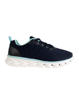 Blue Mesh Lace-Up Round Toe Flat Sneakers (TC-RSHO2-BLU)