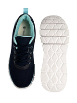 Blue Mesh Lace-Up Round Toe Flat Sneakers (TC-RSHO2-BLU)