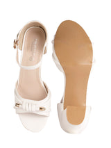 White Synthetic Leather Embellished Open Toe Block Heel Sandals (TC-RSHO5-WHT)