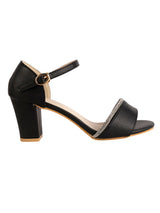 Black Synthetic Leather Embellished Open Toe Block Heel Sandals (TC-RSHO6-BLK)