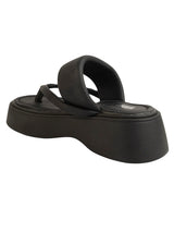 Black Synthetic Leather Diamanté Block Heel Sandals (TC-RSHO7-BLK)