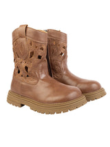 Brown Synthetic Leather Winter Stylish Ankle Boots For Kids-Unisex (TC-RSXR379-BRO)