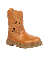 Tan Synthetic Leather Winter Stylish Ankle Boots For Kids-Unisex (TC-RSXR379-TAN)