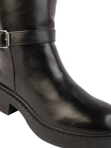 Black Synthetic Leather High-End-Fashion Stylish Ankle Boots (TC-RSXR846-BLK)