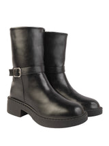 Black Synthetic Leather High-End-Fashion Stylish Ankle Boots (TC-RSXR846-BLK)