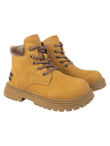 Khaki Synthetic Leather Winter Stylish Ankle Boots For Kids-Unisex (TC-RSXR905-KHA)