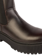 Brown Synthetic Leather Winter High-End Stylish Ankle Boots (TC-RSZY301-BRO)