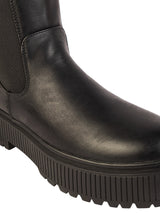 Black Synthetic Leather High-End-Fashion Stylish Ankle Boots (TC-RSZY503-BLK)