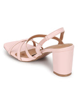 Pink PU Block Heels Sandals (TC-SLC-B5-PNK)