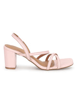 Pink PU Block Heels Sandals (TC-SLC-B5-PNK)