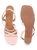 Pink PU Block Heels Sandals (TC-SLC-B5-PNK)