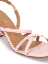 Pink PU Block Heels Sandals (TC-SLC-B5-PNK)