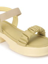 Yellow PU Block Sandals (TC-SM01-YEL)