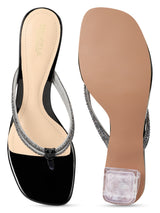Black Patent Block Sandals (TC-ST-018-BLK)