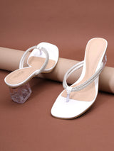 White Patent Block Sandals (TC-ST-018-WHT)
