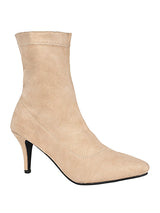 Beige Suede Pointed Toe Side Zipper Stiletto Ankle Boots (TC-ST-1270-BEIGSUE)