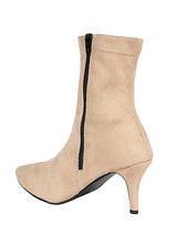 Beige Suede Pointed Toe Side Zipper Stiletto Ankle Boots (TC-ST-1270-BEIGSUE)