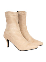 Beige Suede Pointed Toe Side Zipper Stiletto Ankle Boots (TC-ST-1270-BEIGSUE)