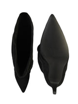 Black Suede Pointed Toe Slouched Stiletto Heel Knee High Boot (TC-T5037-BLK)