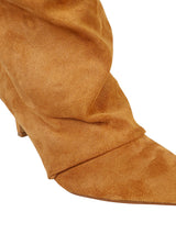 Camel Suede Pointed Toe Slouched Stiletto Heel Knee High Boot (TC-T5037-CAM)