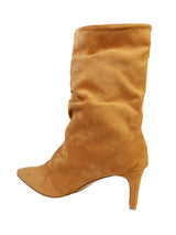 Camel Suede Pointed Toe Slouched Stiletto Heel Ankle Boot (TC-T5039-CAM)